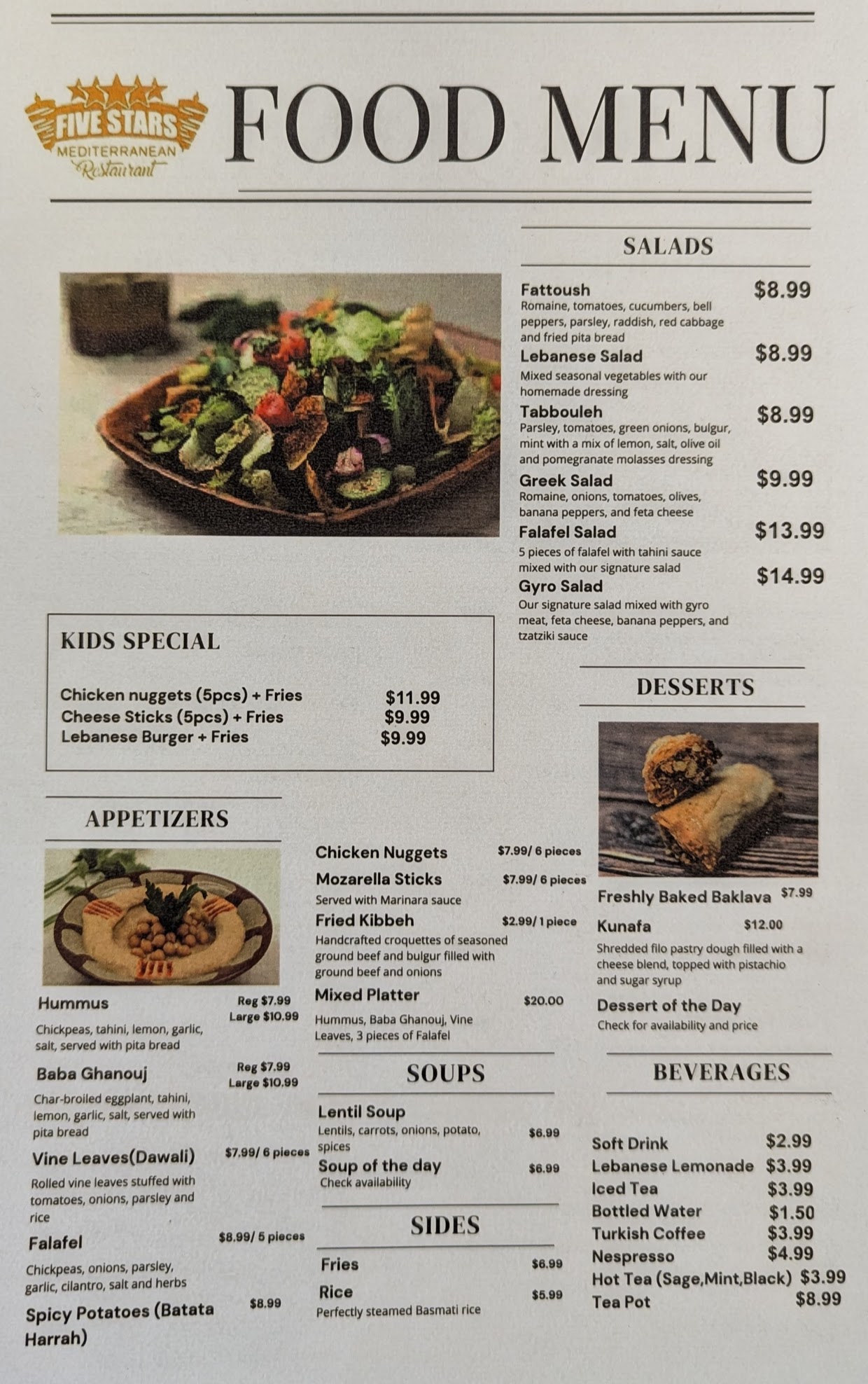 Menu Page 1